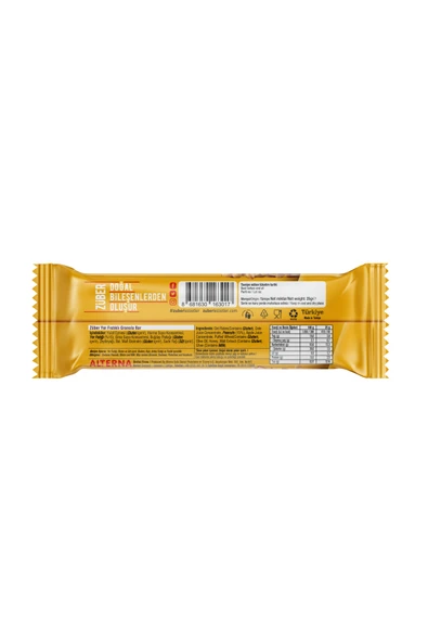 Züber Granola Bar Yer Fıstıklı 25g X 6 Adet - Resim 4