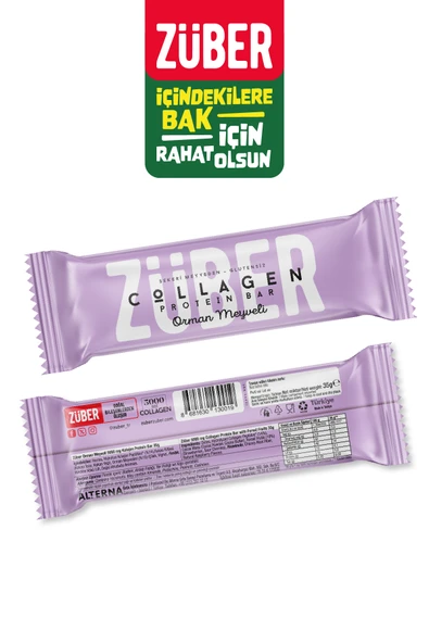 Züber Orman Meyveli Kolajen Protein Bar 35 G - 12 Adet X 35gr - Resim 3