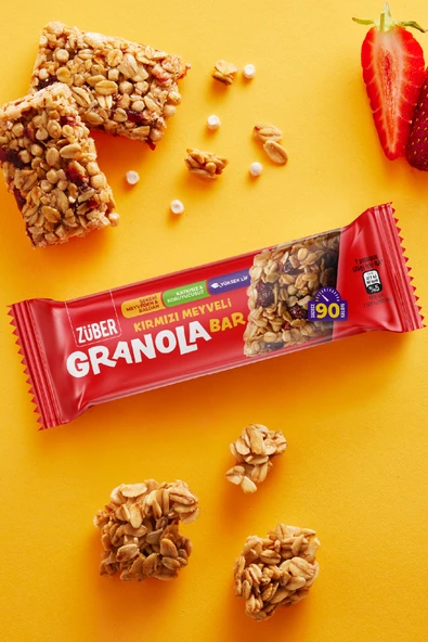 Züber Granola Bar Kırmızı Meyveli 25g X 15 Adet - Resim 3