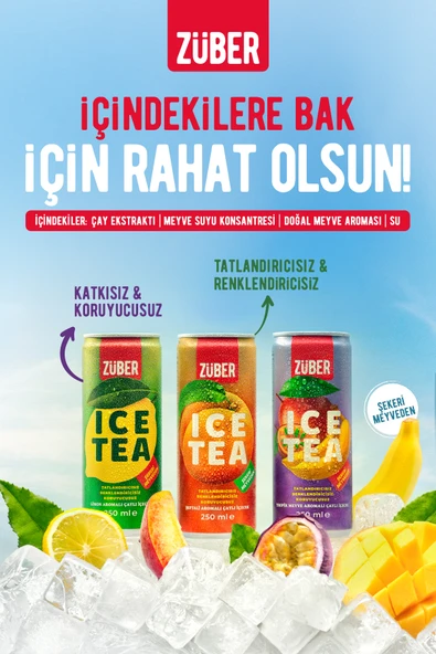 Züber Ice Tea Tropik Meyve 250ml X 12 Adet - Resim 3
