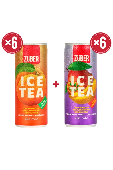 Züber Ice Tea Tropik & Şeftali 250ml X 12 Adet ürün görseli