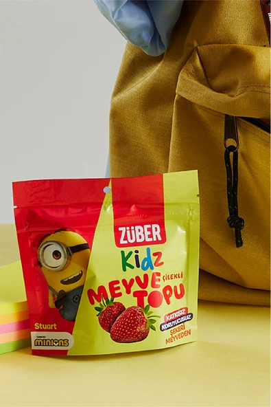 Züber Kidz Çilekli Meyve Topu 42g X 12 Adet - Resim 3