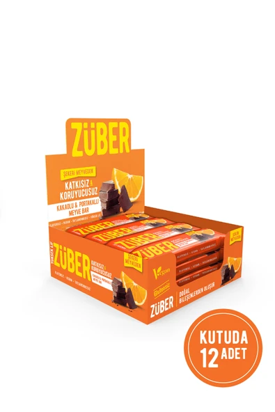 Züber Kakaolu Ve Portakallı Meyve Bar 40 Gr X 12 Adet ürün görseli
