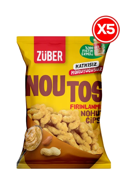 Züber Noutos Nohut Cipsi %100 Yer Fıstığı Ezmeli 55gr X 5 Adet ürün görseli