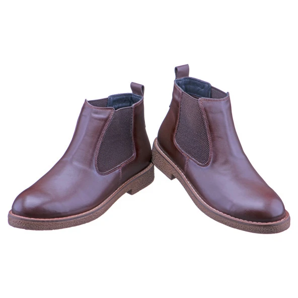 Kahverengi Lastik Detaylı Erkek Chelsea Bot