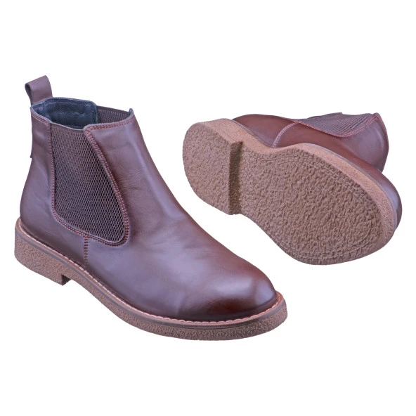 Kahverengi Lastik Detaylı Erkek Chelsea Bot - 2