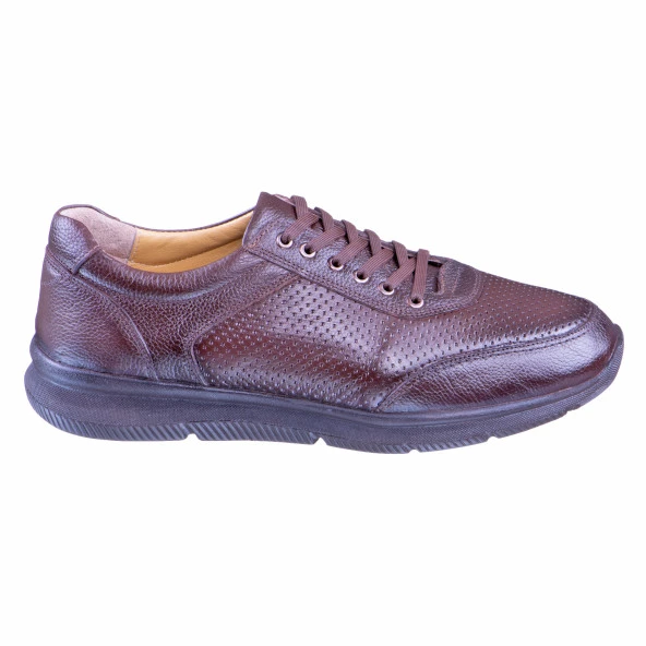 Kahverengi Lazer İşlemeli Bağcıklı Erkek Ayakkabı - 2