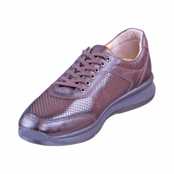 Kahverengi Lazer İşlemeli Bağcıklı Erkek Ayakkabı - 3