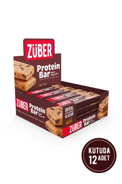 Züber Kakao Parçacıklı Protein Barı - 12 Adet x 35Gr ürün görseli
