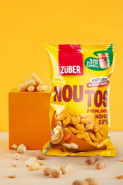 Züber Noutos Nohut Cipsi %100 Yer Fıstığı Ezmeli 55gr X 5 Adet - Resim 2