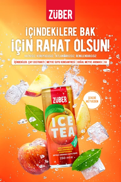 Züber Ice Tea Şeftali 250ml X 12 Adet - Resim 2
