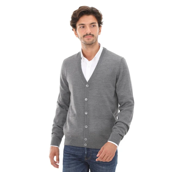 52216 SANFA V YAKA TRİKO CEKET - Resim 9