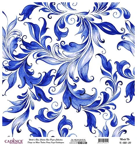 Dünyanın Mavi Tonları Pirinç Dekopaj Kağıdı - K-025 ürün görseli