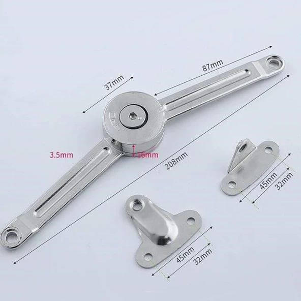 Yavaş Kapanan Dolap Kapak Makası – Alüminyum Çerçeveli Kapaklar İçin (37 mm) - Resim 2