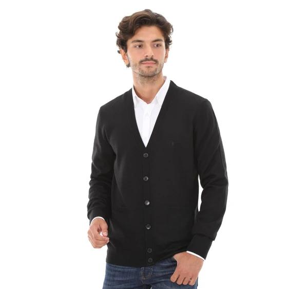 52216 SANFA V YAKA TRİKO CEKET - Resim 2