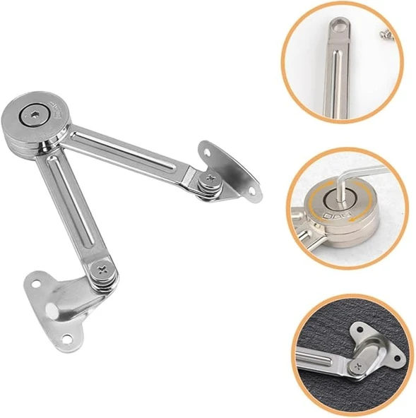 Yavaş Kapanan Dolap Kapak Makası – Alüminyum Çerçeveli Kapaklar İçin (37 mm) - Resim 5