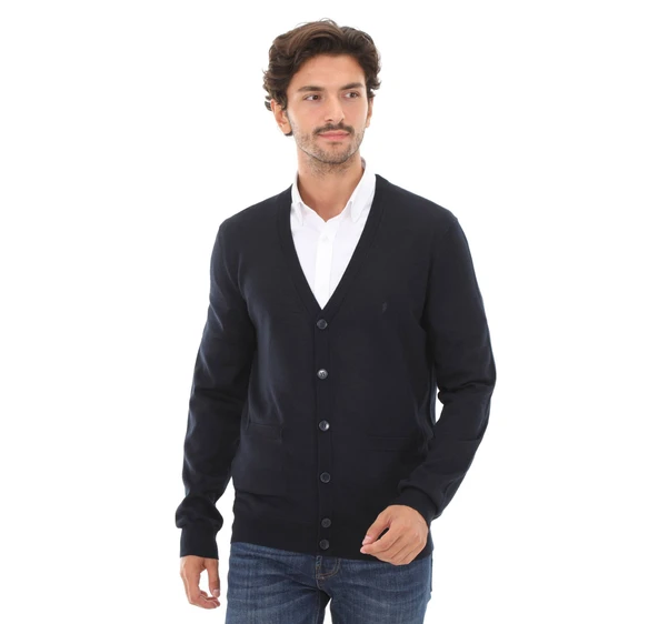 52216 SANFA V YAKA TRİKO CEKET - Resim 5