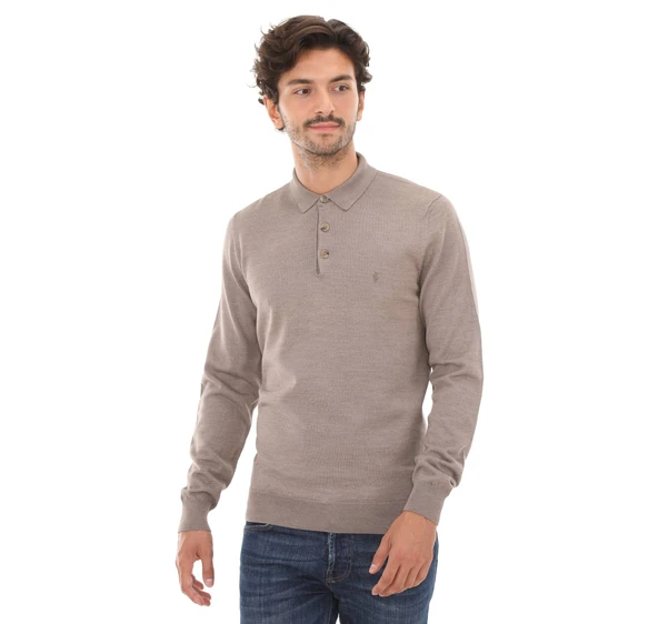 52212 SANFA DÜĞMELİ POLO YAKA TRİKO KAZAK ürün görseli