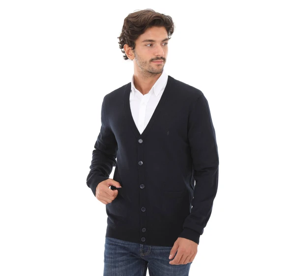 52216 SANFA V YAKA TRİKO CEKET - Resim 6