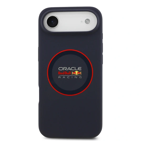 Apple iPhone 17 Air Kılıf Redbull Orjinal Lisanslı M-safe Şarj Özellikli Kırmızı Halka ve Logo Silikon Kapak - Resim 3