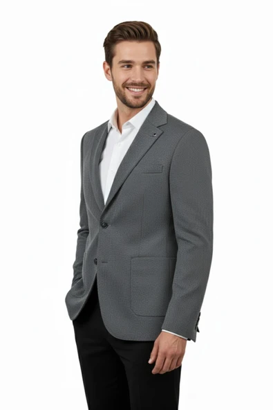 Erkek Tek Spor Ceket Çift Yırtmaçlı BGL-ST04979 - Resim 3