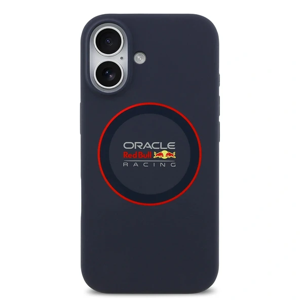 Apple iPhone 17 Kılıf Redbull Orjinal Lisanslı M-safe Şarj Özellikli Kırmızı Halka ve Logo Silikon Kapak - Resim 3