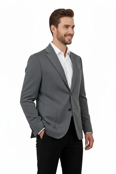 Erkek Tek Spor Ceket Çift Yırtmaçlı BGL-ST04979 - Resim 4