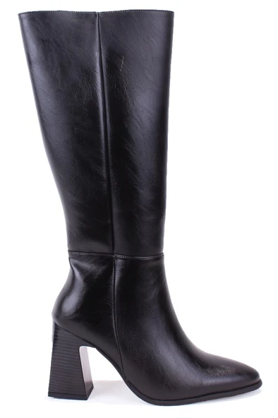 Dagoster DZA07-11701500 Siyah Günlük Fermuarlı Kasik Topuklu Kadın Çizme - Resim 2