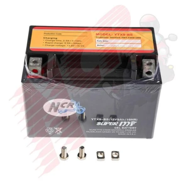 NCR AKÜ 12V / 9 AH Maxi Scooter - Yatık Akü - NS 200 ürün görseli 1