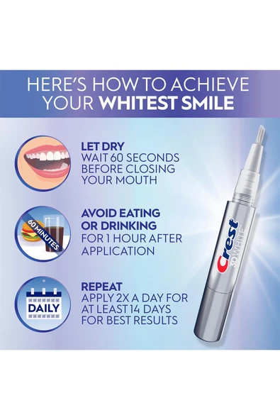 CREST 3D White Diş Beyazlatma Kalemi 4ML - Resim 5