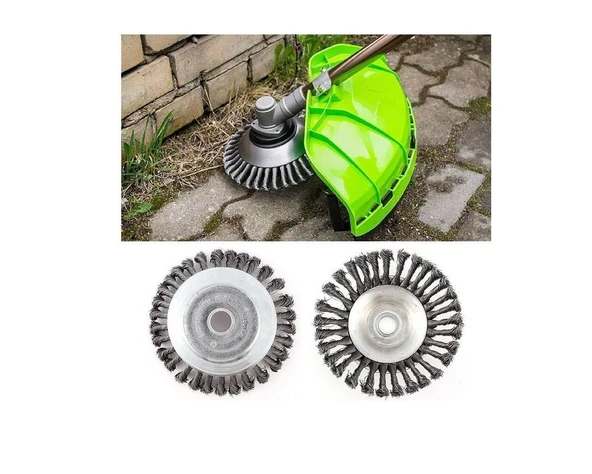 Motorlu Tırpan Kıyı Temizleme (Kaldırım temizleme)Burgulu Tel Fırça 8'' 200mm -MES761 ürün görseli