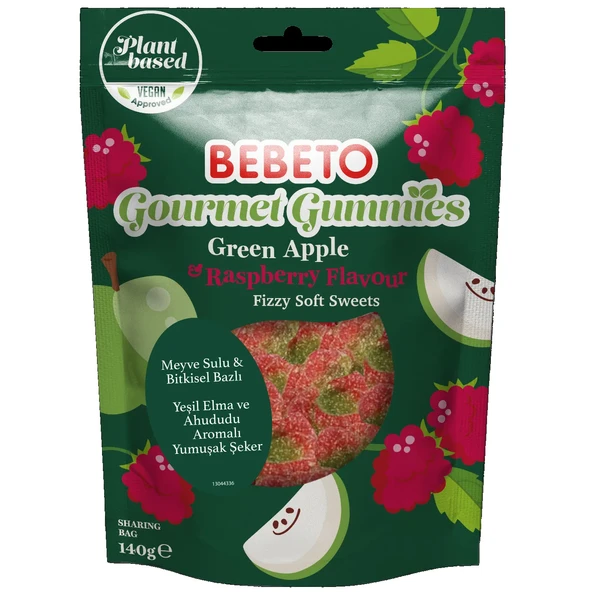 Vegan Gourmet Gummies 140 Gr. Green Apple Jelly ürün görseli