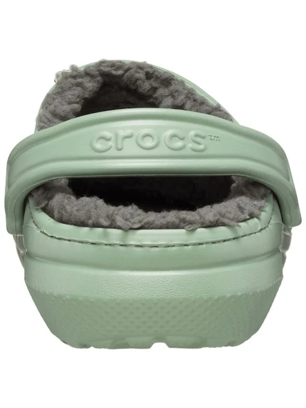 Crocs Classic Lined Clog Unisex Yeşil İçi Yünlü Günlük Terlik 203591-3WP - Resim 3