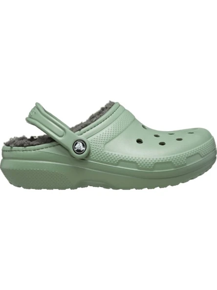 Crocs Classic Lined Clog Unisex Yeşil İçi Yünlü Günlük Terlik 203591-3WP ürün görseli 1