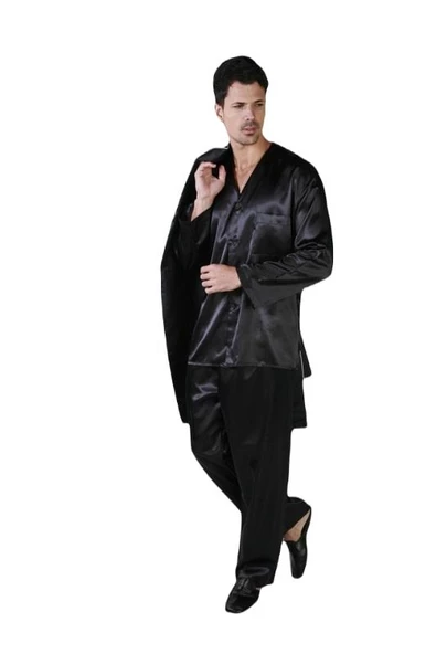 ANCELO 333 SATEN PİJAMA TAKIM VE ROBDÖŞAMBR 3LÜ DAMAT ÇEYİZ SET - 4
