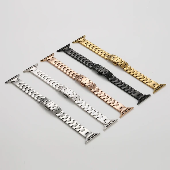 Apple Watch 42mm Zore KRD-150 Metal Kordon Strap Kayış - Resim 10