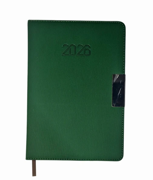 2026 Ajanda Dokulu Günlük Ajanda A5 (15x21 cm) - Yeşil ürün görseli 1