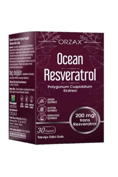 Orzax Ocean Resveratrol Takviye Edici Gıda 30 Kapsül ürün görseli 1