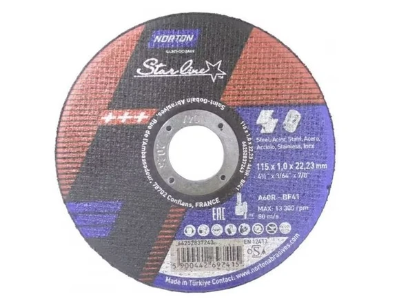 NORTON 115x6.0 MM METAL TAŞLAMA TAŞI (STARLİNE) 66252837263 (5 ADET) ürün görseli 1