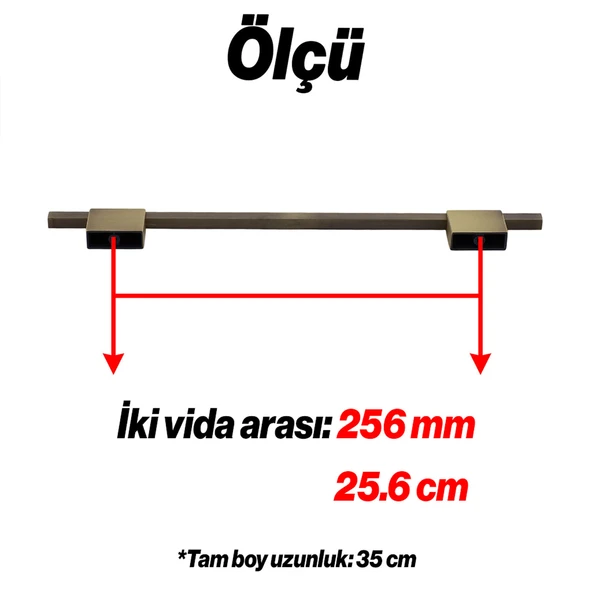 Boyut 256 mm Soft Antik Sarı Renk Metal Dolap Çekmece Kulbu Mutfak Dolabı Kapak Kulpları Mobilya - Resim 3