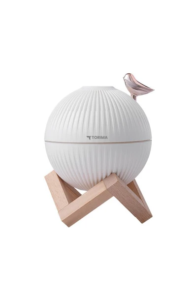 Torima H13 Beyaz Minimalist Kuş Figürlü Ahşap Standlı Gece Lambalı Dekoratif Hava Nemlendiricisi - Resim 4