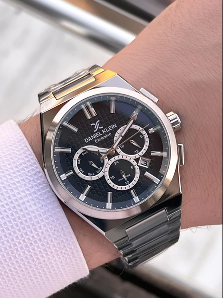 Daniel Klein Erkek Kol Saati 30 Metre Suya Dayanıklı Çelik Kordon + Bileklik Hediyeli VS.BLKT.0659 - Resim 3