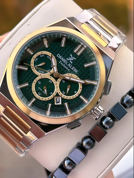 Daniel Klein Erkek Kol Saati 30 Metre Suya Dayanıklı Çelik Kordon + Bileklik Hediyeli VS.BLKT.0662 ürün görseli