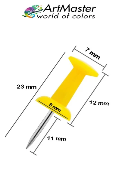 Renkli Harita Çivisi 50 Li 1 Paket Mantar Pano Raptiyesi Renkli Pano İğnesi Okul Büro Renkli Harita Çivisi Ofis - Resim 4