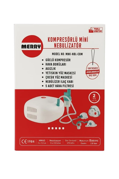Merry Mini Kompresörlü Nebulizatör Model No: HNK-NBL-COM ürün görseli