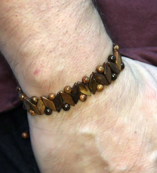 Doğal Kuka Ağacı Erkek Asansörlü Ayarlanabilir Bileklik eub111 - Resim 2