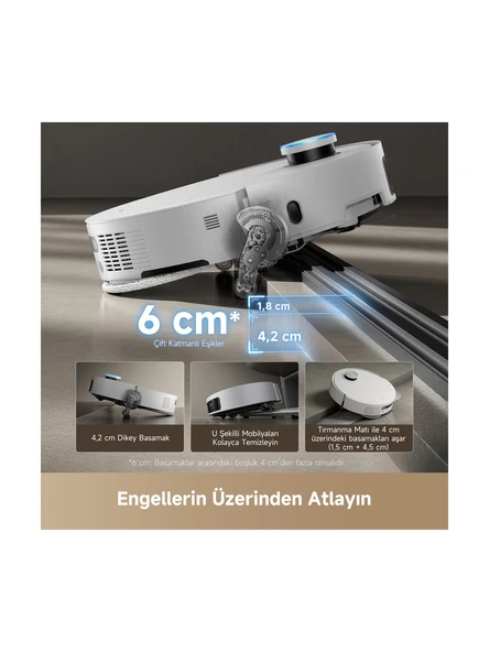 Dreame X50 Ultra Complete Robot Süpürge Beyaz, 20.000Pa Emiş Gücü - Resim 2