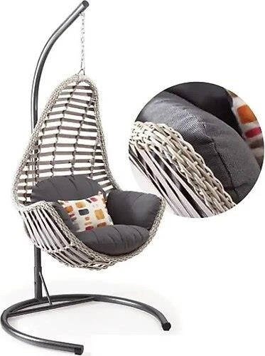 Lucas Exlusive Kule Rattan Hamak Salıncak (Minder Hediyeli) Gri ürün görseli