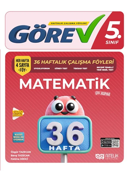 NİTELİK 5.SINIF GÖREV MATEMATİK (36 HAFTA) ürün görseli 1