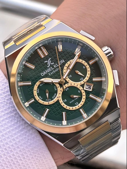 Daniel Klein Erkek Kol Saati 30 Metre Suya Dayanıklı Çelik Kordon + Bileklik Hediyeli VS.BLKT.0662 - Resim 2